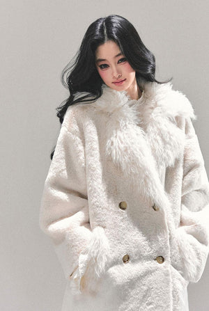Faux Fur Shearling Warm Plush Overcoat LE1179 - LolitaEraWhiteSFaux Fur Shearling Warm Plush Overcoat LE1179
