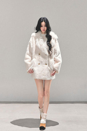 Faux Fur Shearling Warm Plush Overcoat LE1179 - LolitaEraWhiteSFaux Fur Shearling Warm Plush Overcoat LE1179