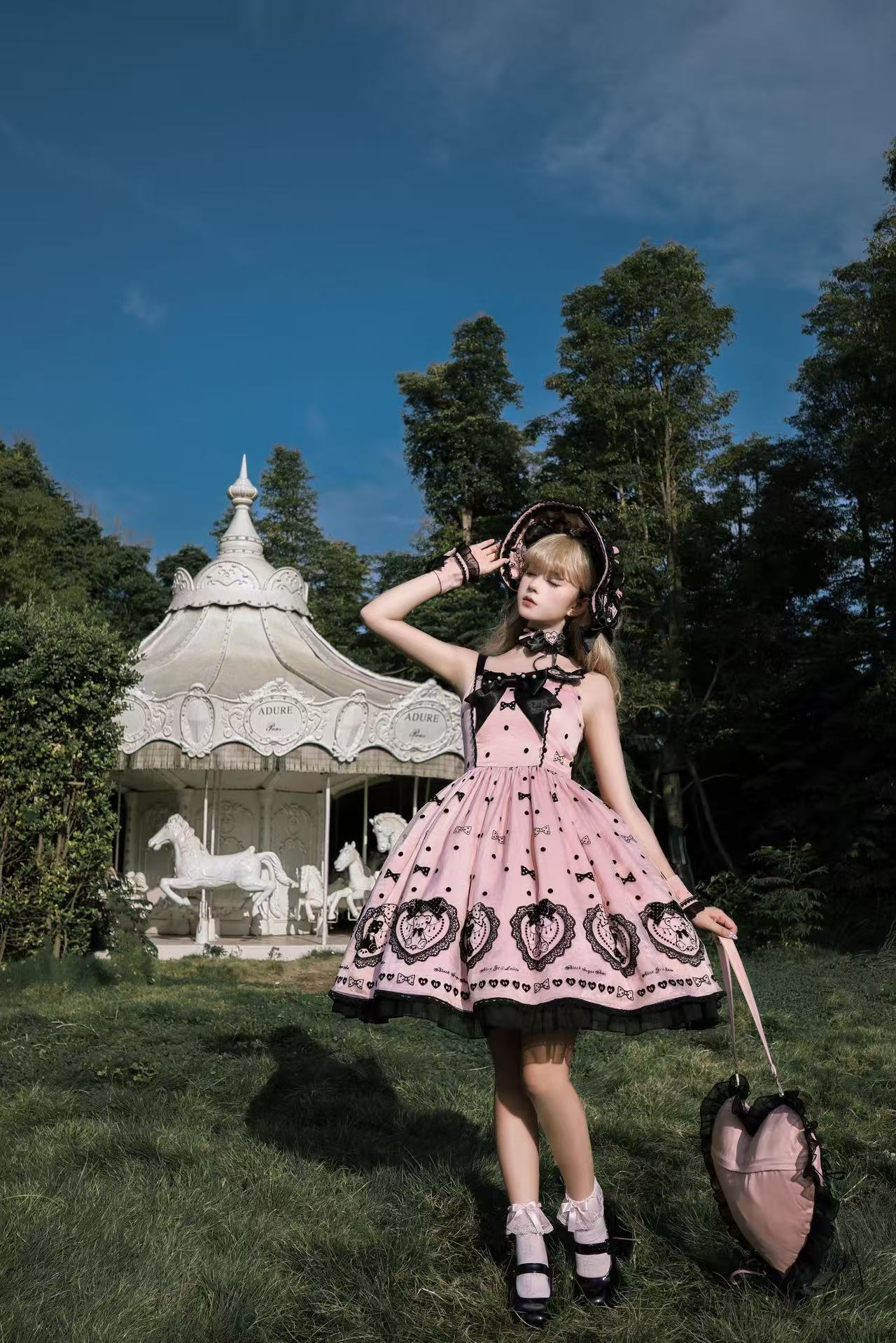 Black Sugar Bear Lolita Pink Dress
