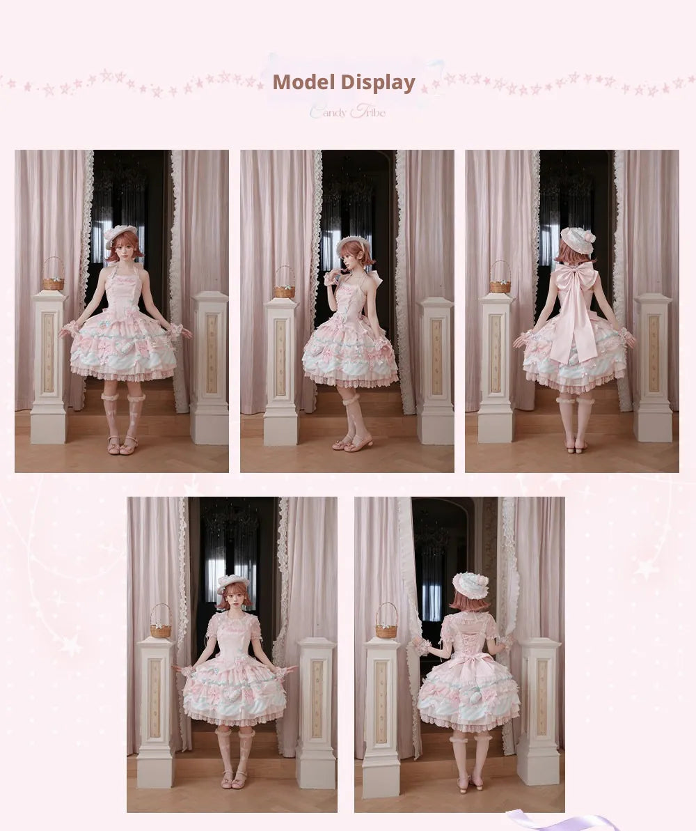 Candy Room Sweet Cake Lolita JSK Pink Blue Pastel