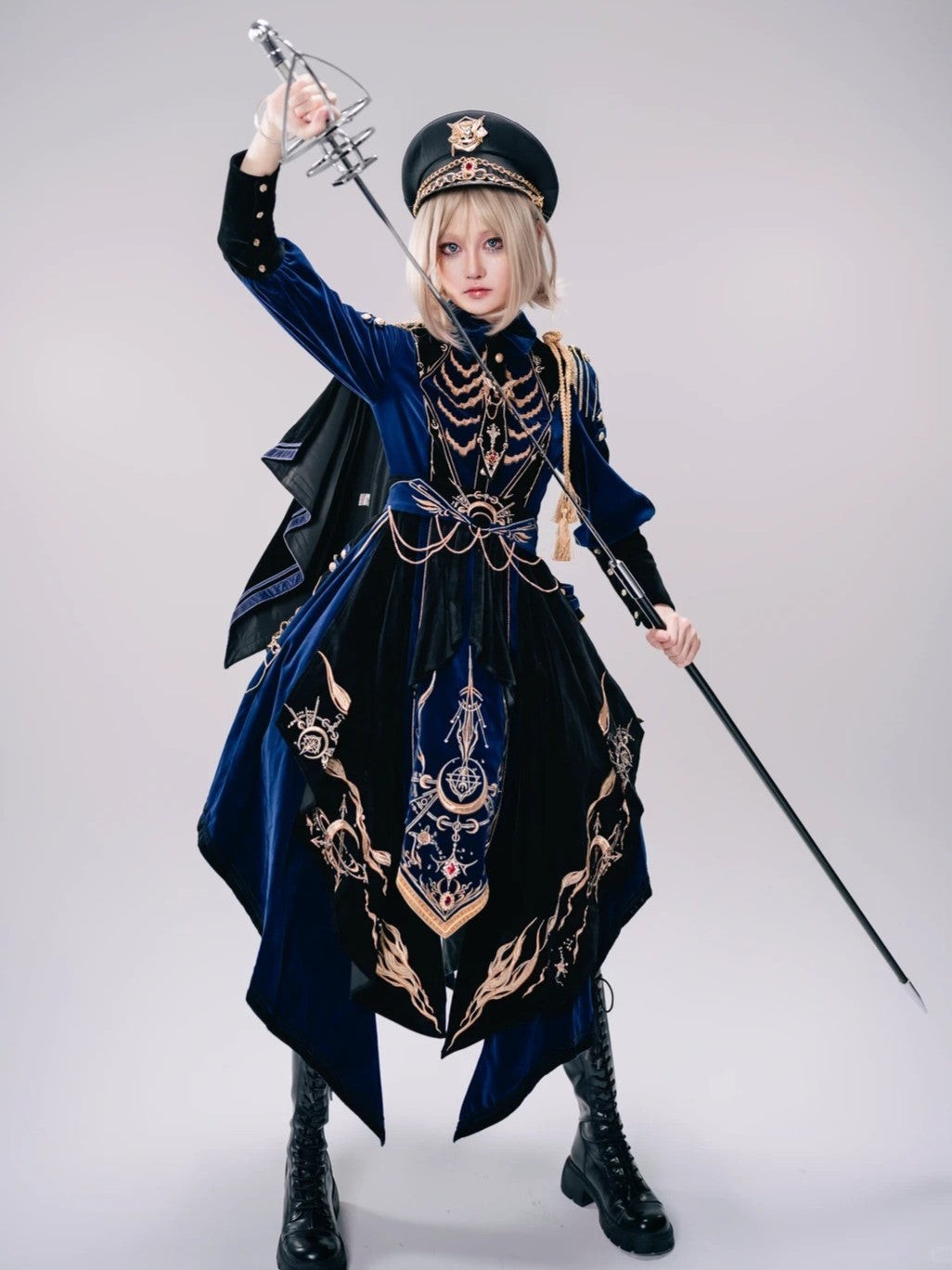 Final Relic Military Gothic Lolita OP Dress Full Set - LolitaEra