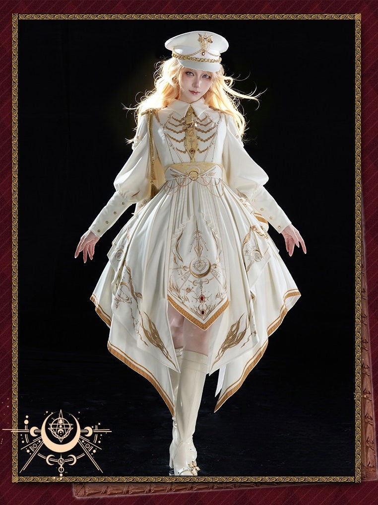Final Relic Military Gothic Lolita OP Dress Full Set - LolitaEra