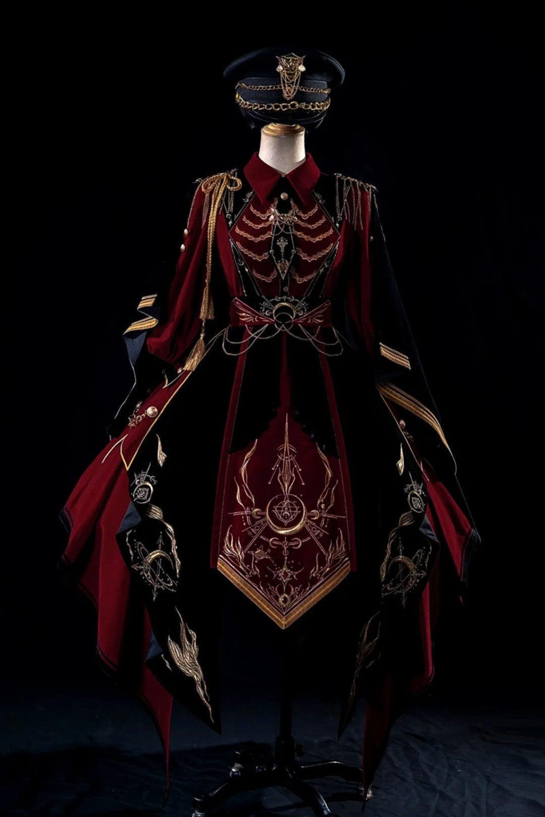 Final Relic Military Gothic Lolita OP Dress Full Set - LolitaEra