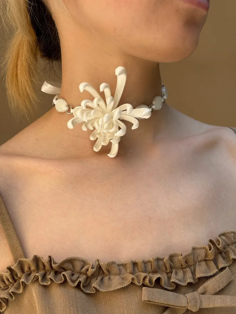 Extro Code‖Fireworks Chrysanthemum Necklace 3D Printed Necklace 925 Silver New Chinese Style Niche Original FROWTH
