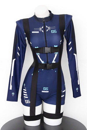 Floating Light Silky Glossy Bodysuit - LolitaEraBlueLFloating Light Silky Glossy Bodysuit