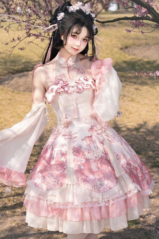 Flower Banquet Chinese Style Lolita Pink JSK 1229 - LolitaEraPink SetSFlower Banquet Chinese Style Lolita Pink JSK 1229