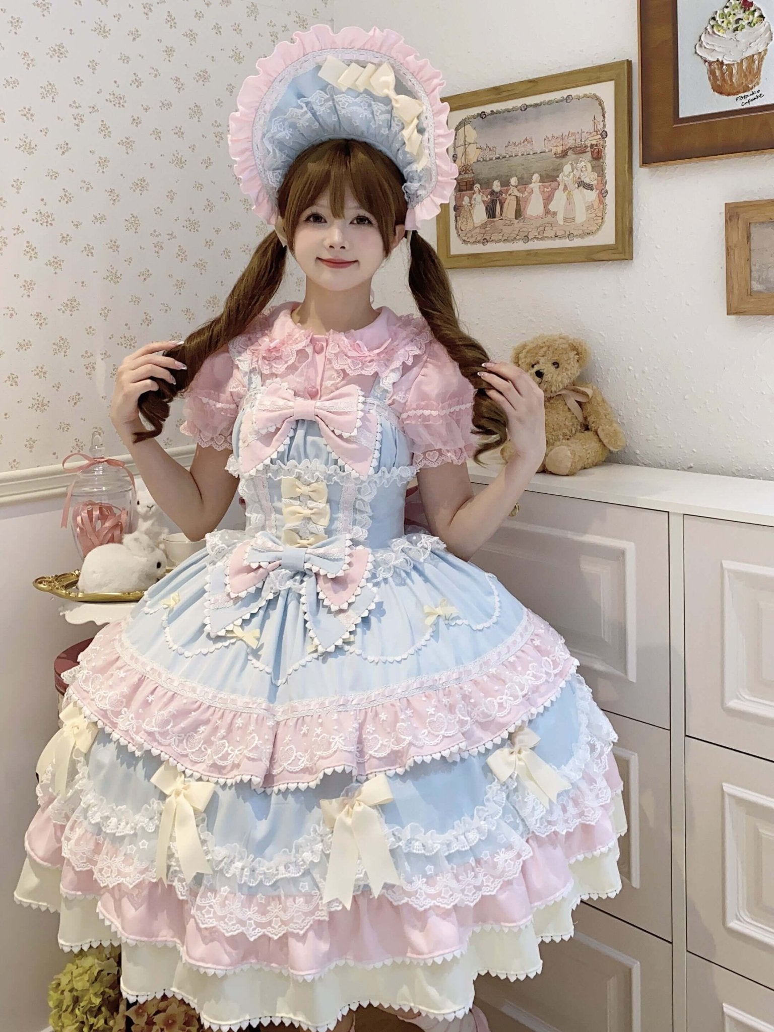 Fondant Cake Lolita Blue JSK Dress - LolitaEraBlue JSK+BNTSFondant Cake Lolita Blue JSK Dress
