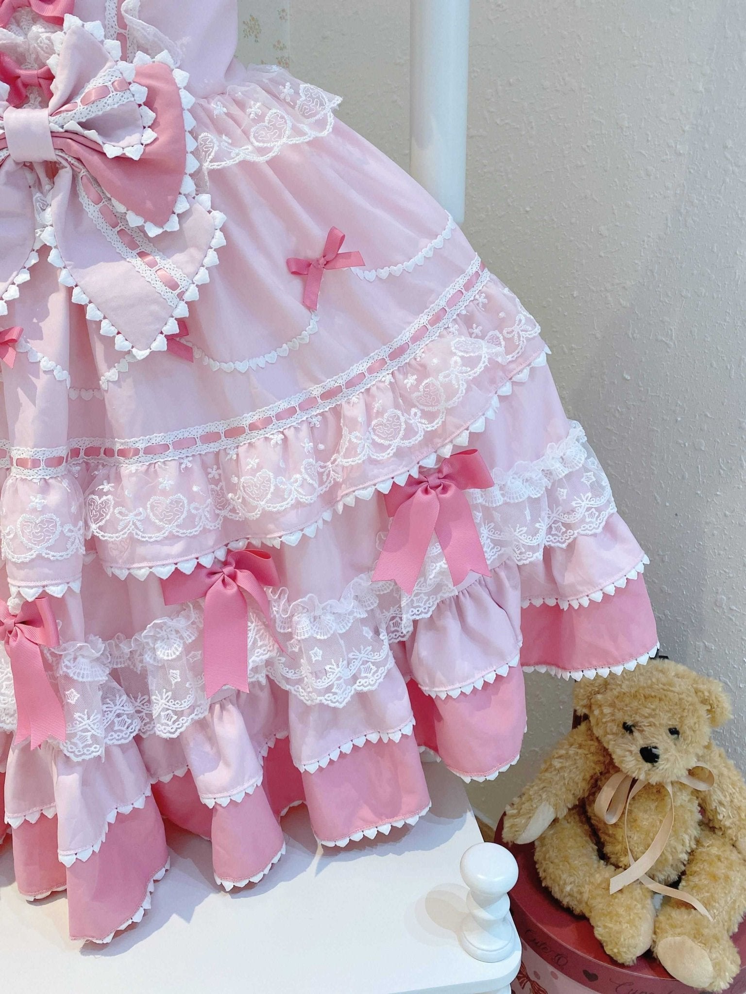 Fondant Cake Lolita Pink & Blue JSK Dress 1313 - LolitaEraYellow JSKSFondant Cake Lolita Pink & Blue JSK Dress 1313