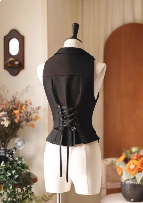Forest Castle Vintage Brown Dress 1277 - LolitaEraBlack VestSForest Castle Vintage Brown Dress 1277