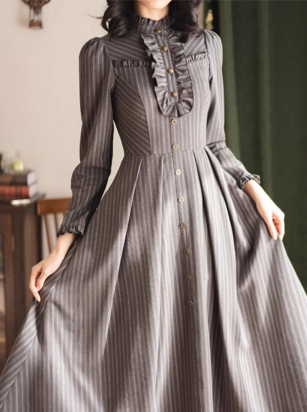 Forest Castle Vintage Gray Dress 1276 - LolitaEraBlack VestSForest Castle Vintage Gray Dress 1276