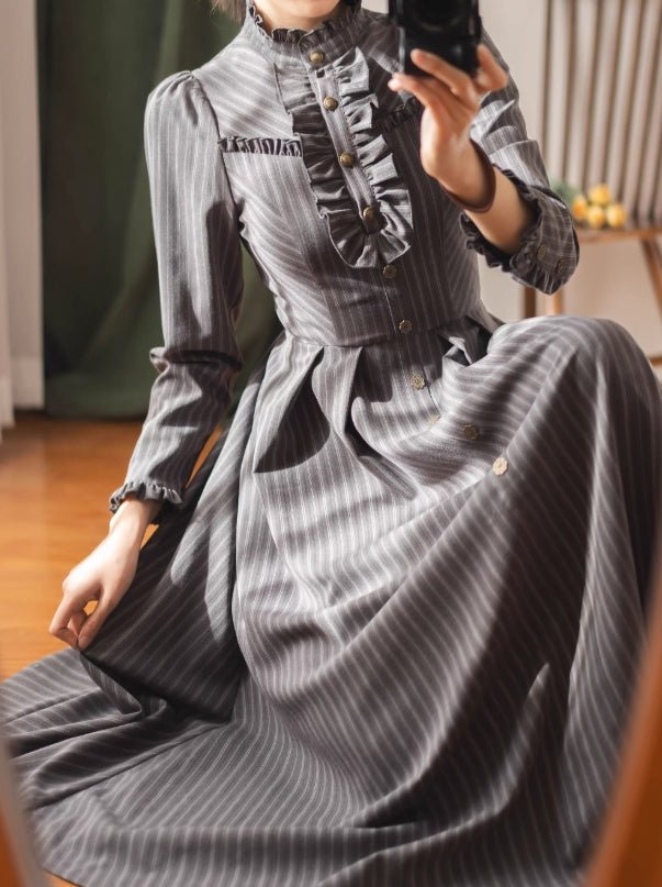 Forest Castle Vintage Gray Dress 1276 - LolitaEraBlack VestSForest Castle Vintage Gray Dress 1276