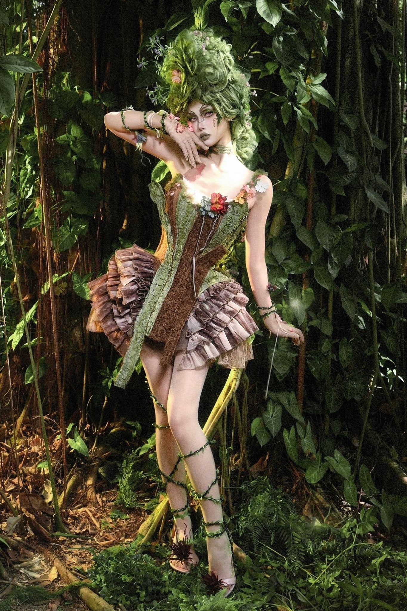 Forest Spirit Corset Mini Skirt Set - LolitaEra