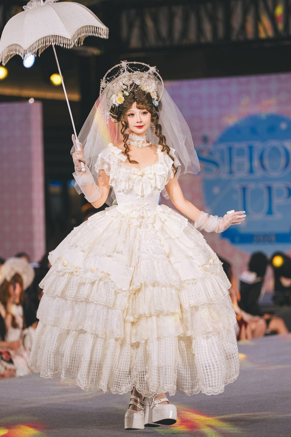 Frosted Starlight Elegant Bridal Sweet Lolita JSK Dress - LolitaEra