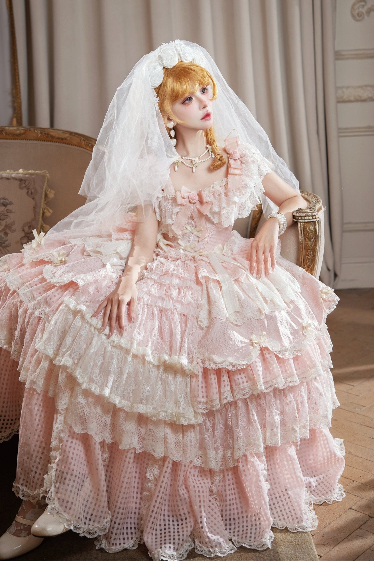 Frosted Starlight Elegant Bridal Sweet Lolita JSK Dress - LolitaEra