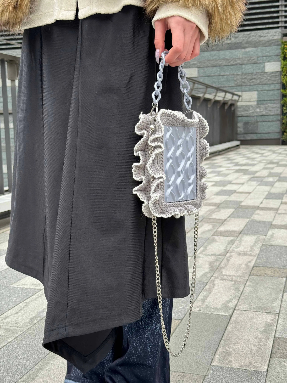 Genuine design trend bag, with snowflakes, trend of season