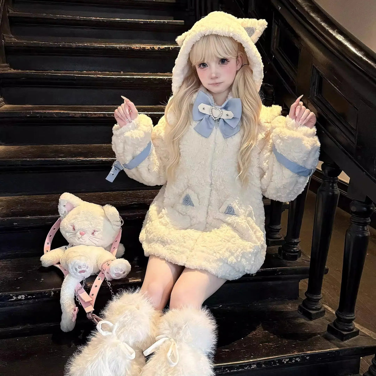 Genuine keep warm Japanese velvet jacket, Lolita style