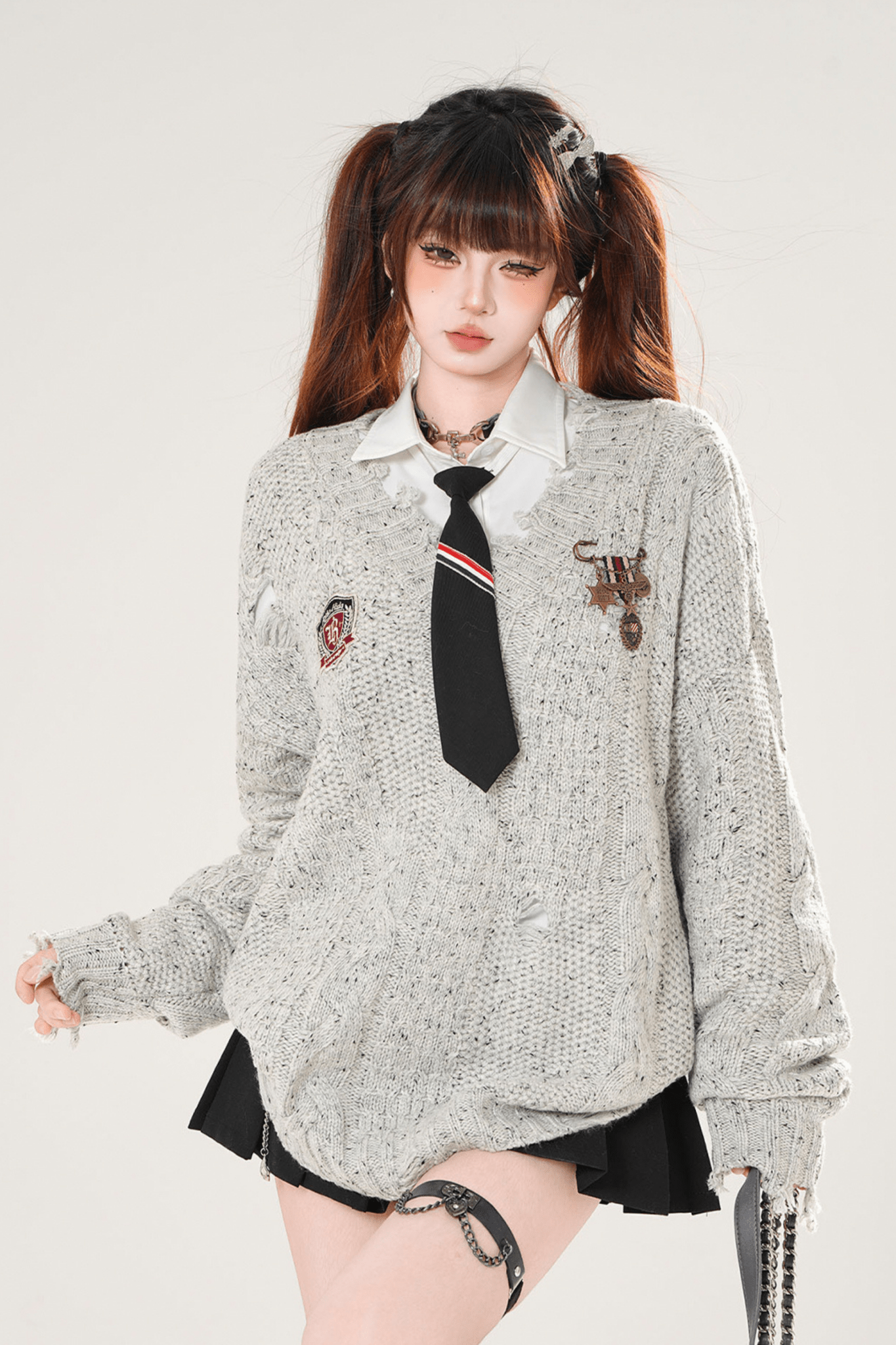 Girly Style Chestnut Brown Academia Knit Sweater - LolitaEraBrownSGirly Style Chestnut Brown Academia Knit Sweater