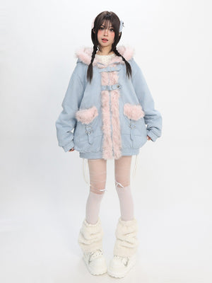 Glacier Cat Encounter Reversible Bomber Jacket - LolitaEraBomber JacketSGlacier Cat Encounter Reversible Bomber Jacket