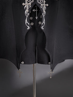Gothic Bat Cape Shota Knight Prince Set - LolitaEraCape + Top + ShortsSBlackGothic Bat Cape Shota Knight Prince Set