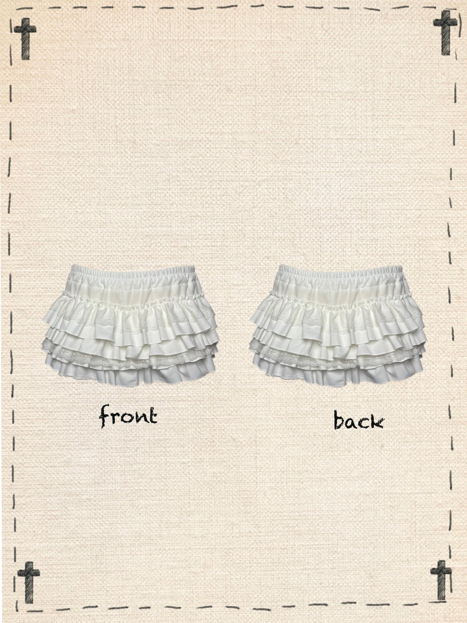Gothic Cross Cut - Out Top & Skirt Set - LolitaEraWhite PantsOne sizeGothic Cross Cut - Out Top & Skirt Set