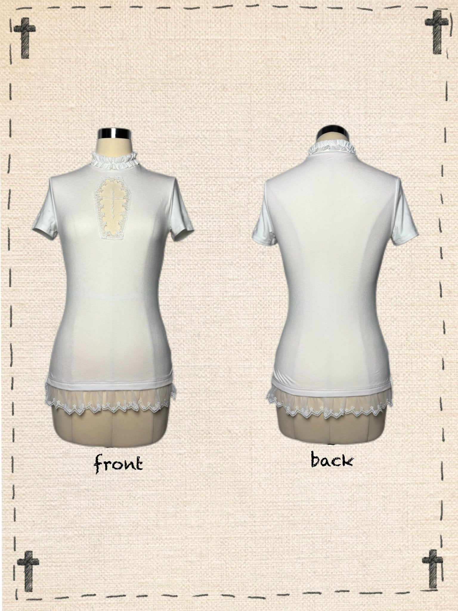 Gothic Cross Cut - Out Top & Skirt Set - LolitaEraWhite TopOne sizeGothic Cross Cut - Out Top & Skirt Set
