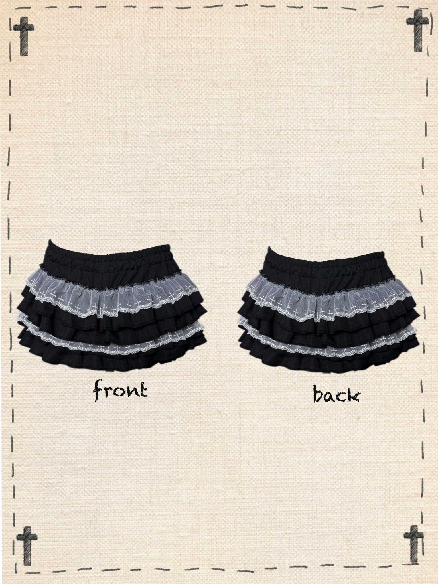 Gothic Cross Cut - Out Top & Skirt Set - LolitaEraBlack PantsOne sizeGothic Cross Cut - Out Top & Skirt Set