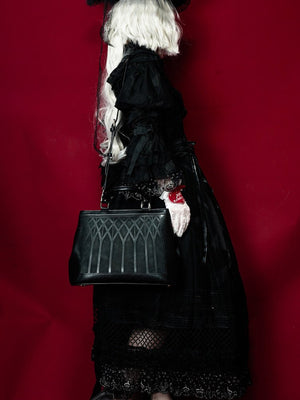 Gothic Dark Large Capacity Tote Laptop Bag 1218 - LolitaEraBlack SetGothic Dark Large Capacity Tote Laptop Bag 1218