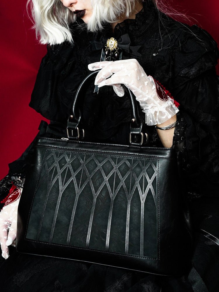 Gothic Dark Large Capacity Tote Laptop Bag 1218 - LolitaEraBlack SetGothic Dark Large Capacity Tote Laptop Bag 1218