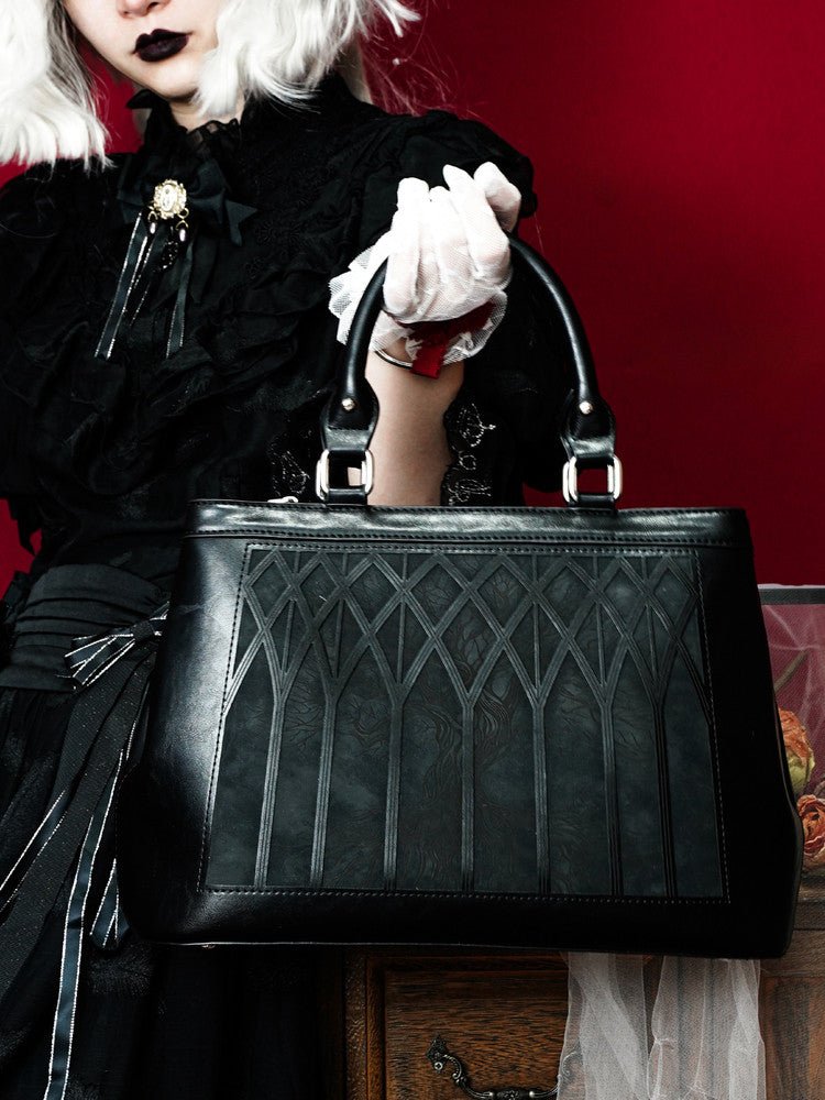 Gothic Dark Large Capacity Tote Laptop Bag 1218 - LolitaEraBlack SetGothic Dark Large Capacity Tote Laptop Bag 1218