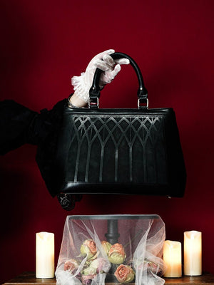 Gothic Dark Large Capacity Tote Laptop Bag 1218 - LolitaEraBlack SetGothic Dark Large Capacity Tote Laptop Bag 1218