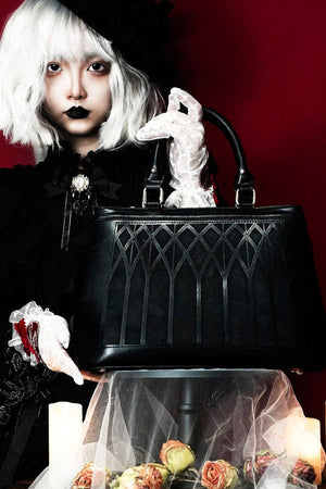 Gothic Dark Large Capacity Tote Laptop Bag 1218 - LolitaEraBlack SetGothic Dark Large Capacity Tote Laptop Bag 1218
