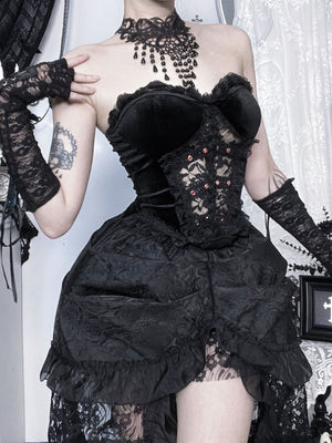 Gothic Elegant Boned Fishtail Formal Dress - LolitaEraTopXSGothic Elegant Boned Fishtail Formal Dress