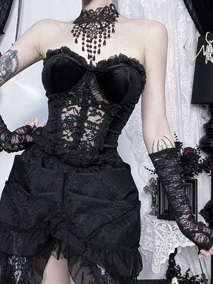 Gothic Elegant Boned Fishtail Formal Dress - LolitaEraTopXSGothic Elegant Boned Fishtail Formal Dress