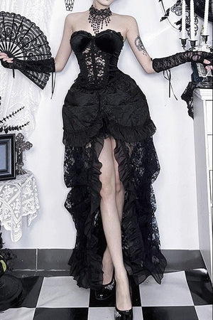 Gothic Elegant Boned Fishtail Formal Dress - LolitaEraTopXSGothic Elegant Boned Fishtail Formal Dress