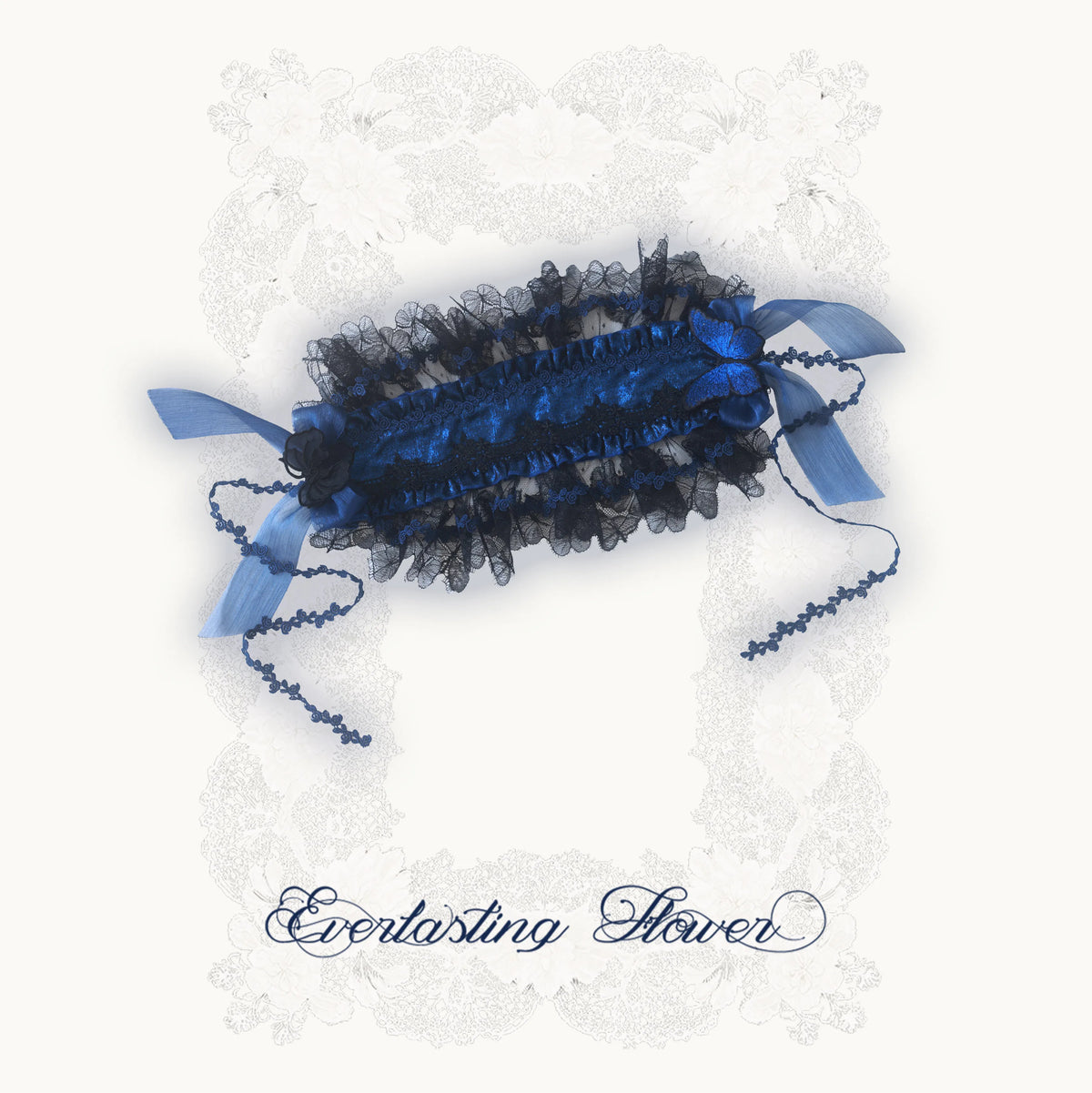 "Shimmering Butterfly" Twelve Mi Hua Original Dark Gothic Embroidery Blue Morpho JSK High-Low Gorgeous Lolita Dress