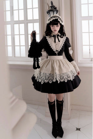 Gothic Nun Black Long and Short OP - LolitaEraShort OP SetSGothic Nun Black Long and Short OP