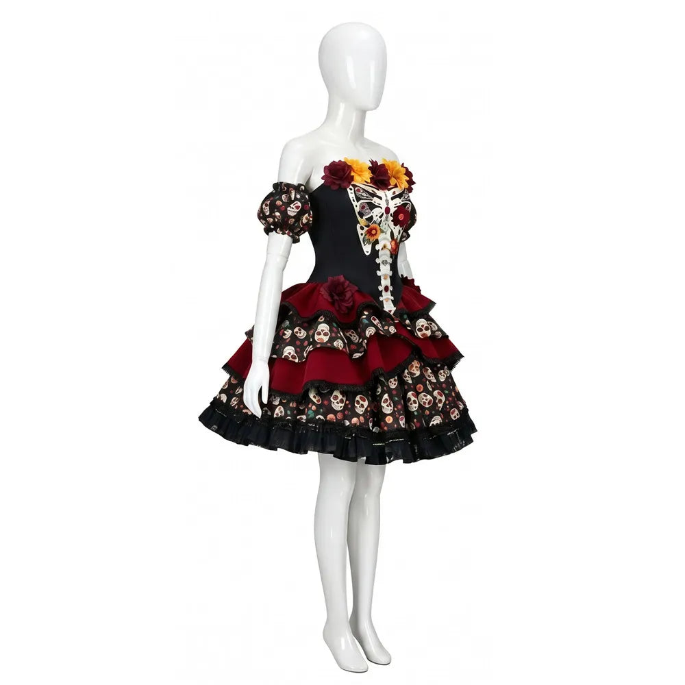 Halloween Zombie Bride Cosplay Costume Party Skeleton Dress Chinese Style Zombie Bloody Cosplay Set