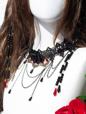 Halloween Gothic Witch Sorcerer Hat LE4156 - LolitaEraBlack and Red HaloHalloween Gothic Witch Sorcerer Hat LE4156