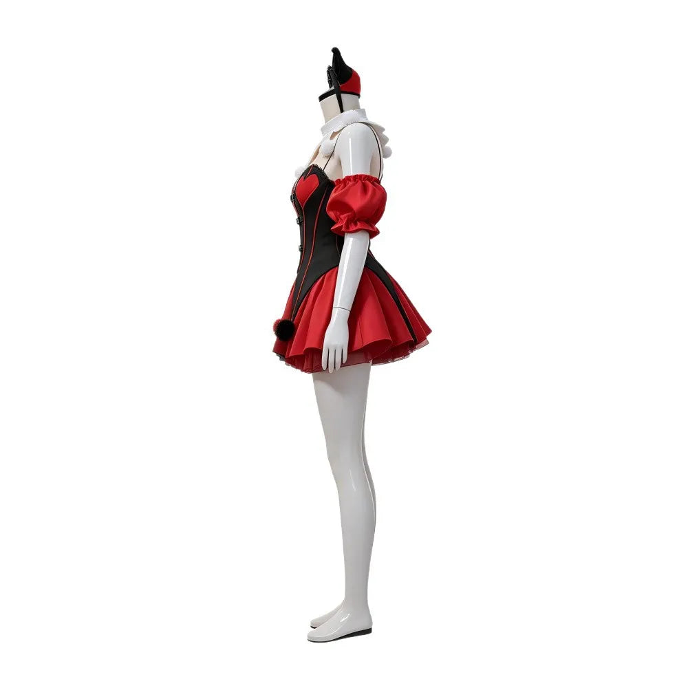 Halloween Sexy Roleplay Clown Cosplay Costume Red Horror Clown Party Set