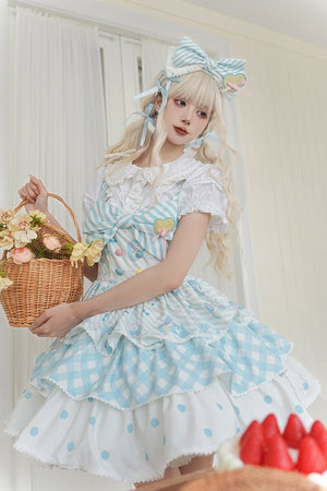 Hatsune Miku Co - branded Cake Tier Lolita JSK Dress - LolitaEraBlue JSKSHatsune Miku Co - branded Cake Tier Lolita JSK Dress