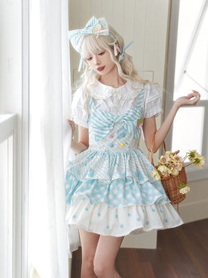 Hatsune Miku Co - branded Cake Tier Lolita JSK Dress - LolitaEraBlue JSKSHatsune Miku Co - branded Cake Tier Lolita JSK Dress