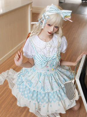 Hatsune Miku Co - branded Cake Tier Lolita JSK Dress - LolitaEraBlue JSKSHatsune Miku Co - branded Cake Tier Lolita JSK Dress