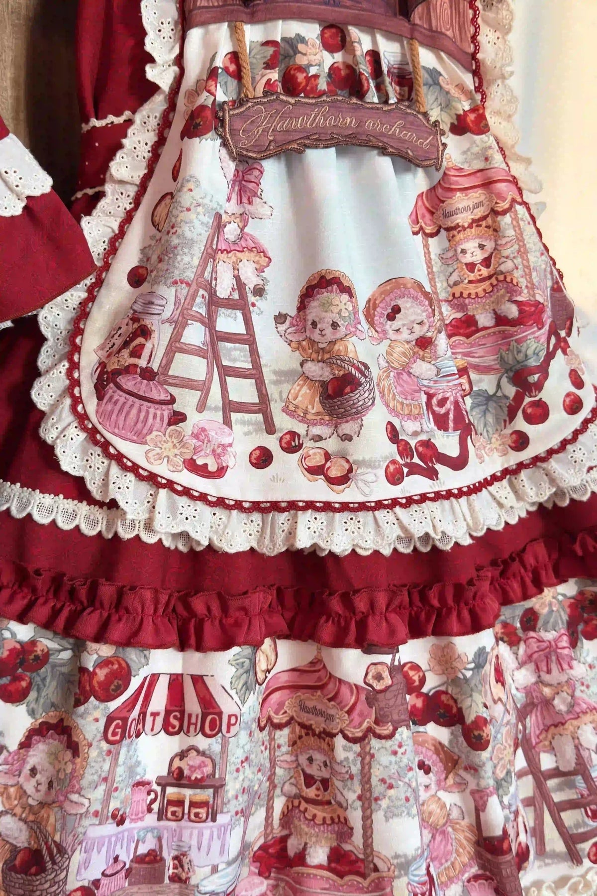Hawthorn Berry Jam Doll Print Vintage Sweet Lolita OP/JSK Dress - LolitaEra