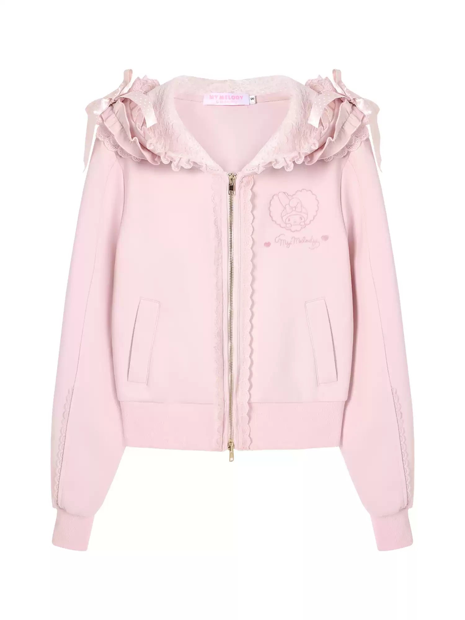 Heavy-Craft Lace Patchwork Cropped Sweatshirt Autumn Jacket Top for Women