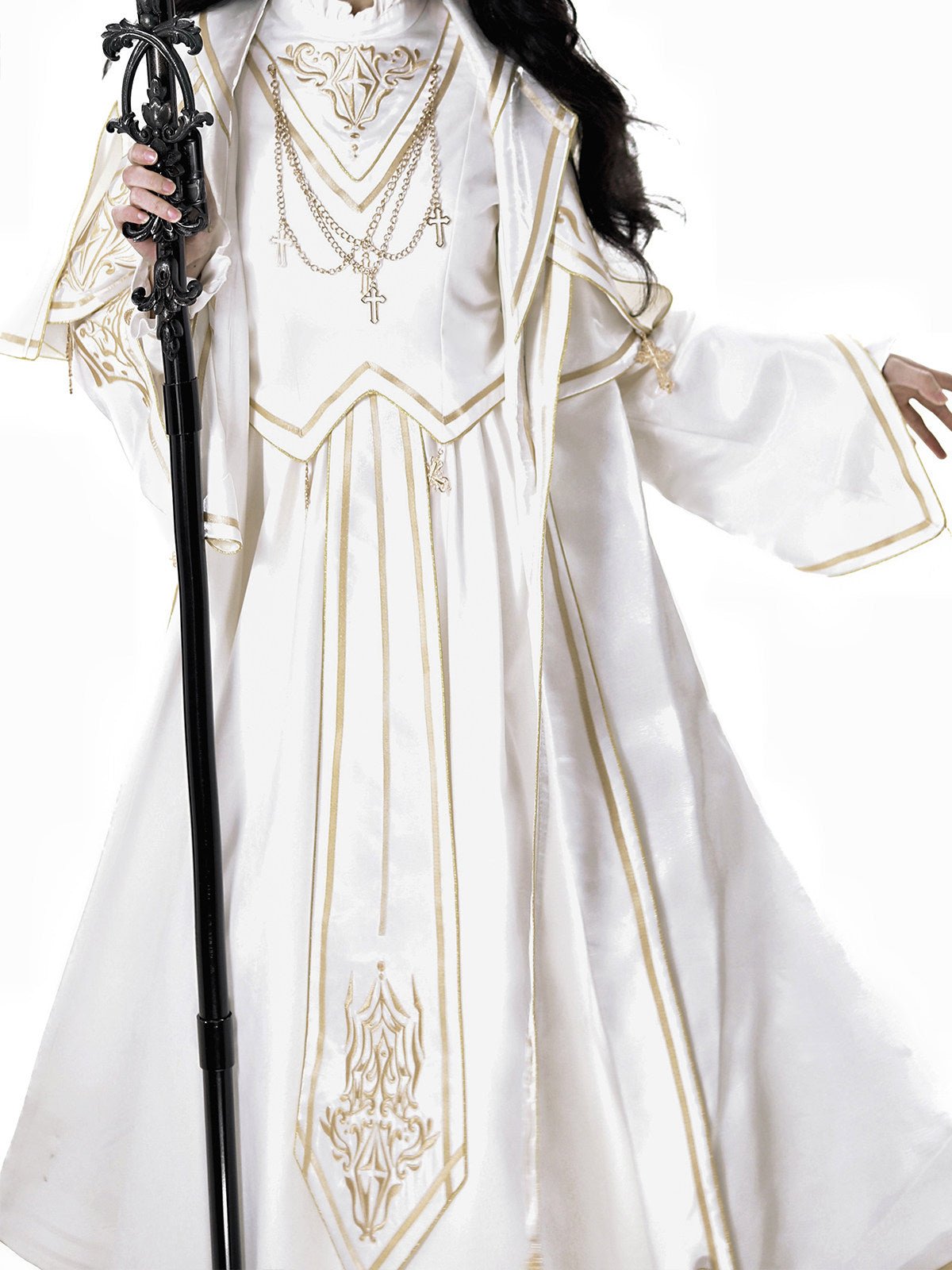 Holy Goddess Elegant Gorgeous Court Lolita Dress - LolitaEraCoatWhiteSHoly Goddess Elegant Gorgeous Court Lolita Dress