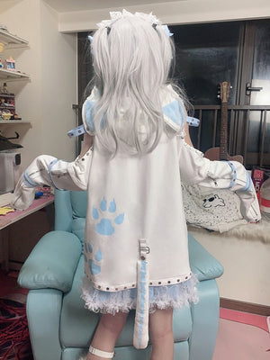 Human Pact Sub - kawaii Oversized Cat - ear Hoodie - LolitaEraWhiteMHuman Pact Sub - kawaii Oversized Cat - ear Hoodie