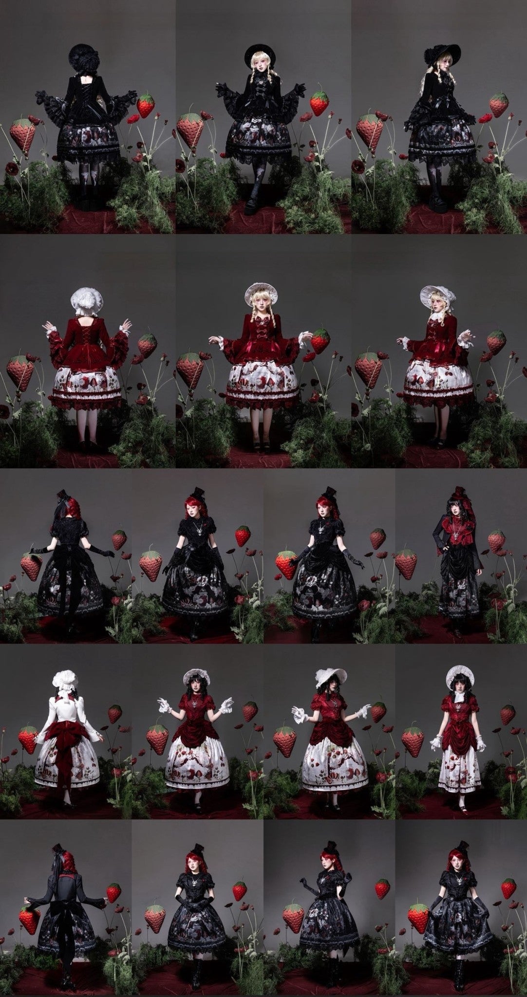Hunting Strawberry Velvet Gothic Sweet Lolita Dress SK & Jacket Set - LolitaEra