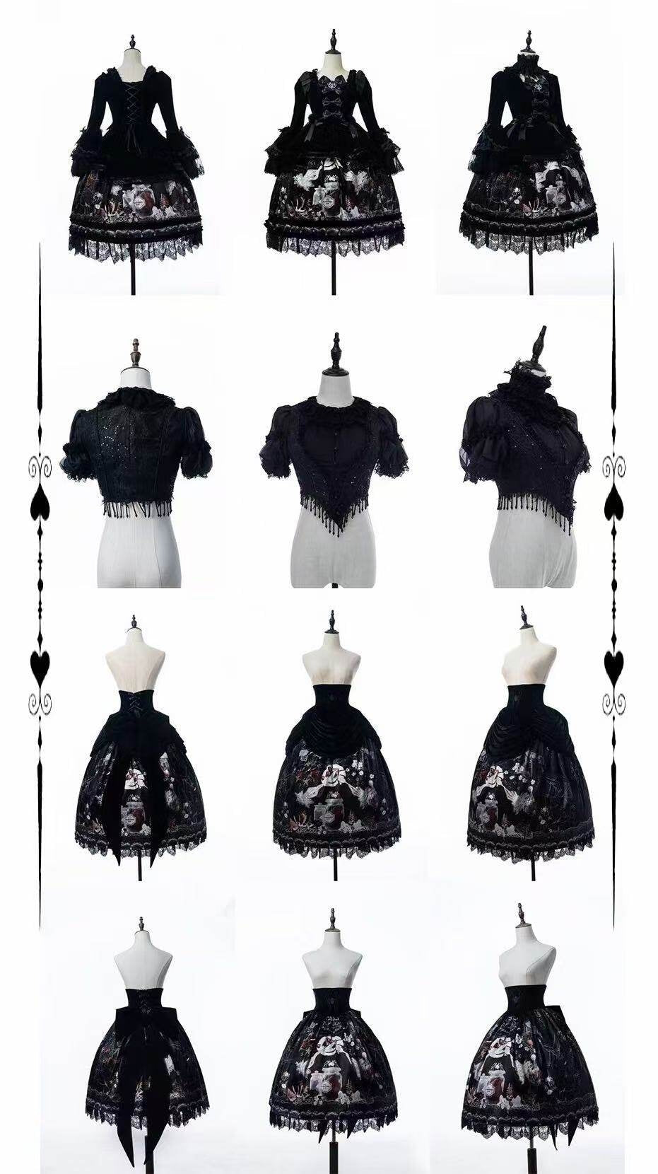 Hunting Strawberry Velvet Gothic Sweet Lolita Dress SK & Jacket Set - LolitaEra