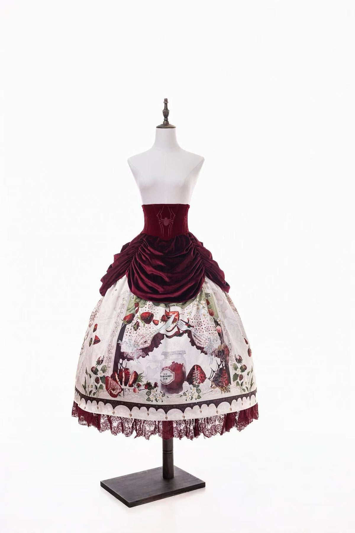 Hunting Strawberry Velvet Gothic Sweet Lolita Dress SK & Jacket Set - LolitaEra