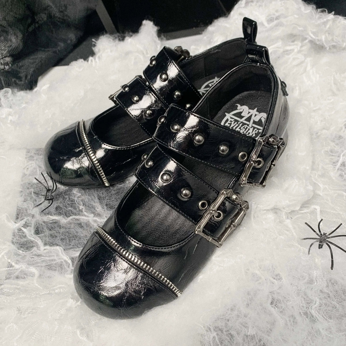 In-stock Gothic Lolita Punk Subculture Low-heel Punk Dark Round-toe Original Shallow-mouth Spicy Girl Shoes